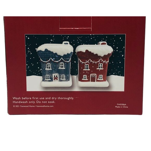 Foxwood Home Winter’s Eve Snowing Christmas Salt and Pepper Shaker Set Holiday - Picture 2 of 5
